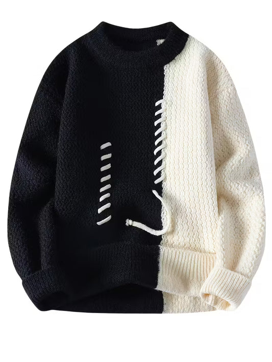 Rococity™ Men’s Classic Solid Knit Pullover — Timeless Warmth, Effortless Style
